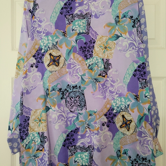 Koos of Course Womens 100% Silk Boho Festival Mixed PatternPaisley Blouse Artsy - Picture 3 of 3